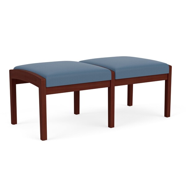 Lenox Wood 2 Seat Bench Wood Frame, Mahogany, MD Titan Upholstery